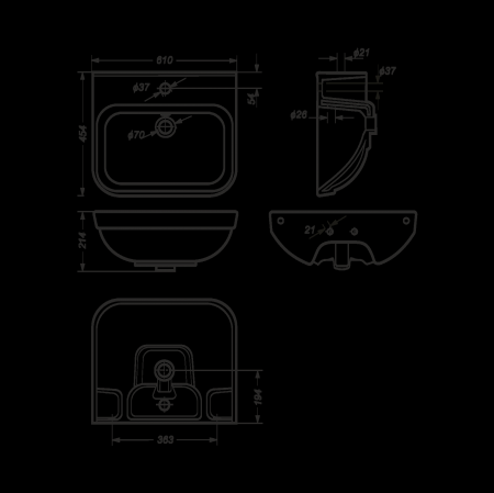 Раковина подвесная 61см Sanita Luxe Next NXTSLWB01 белая